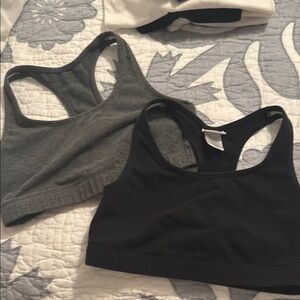 Jockey Black and Gray Sports Bras with Moisture-Wicking Fabric